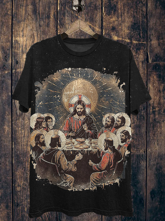Religion Printed Vintage Fashion Loose Short Sleeve T-Shirt