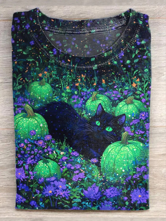Gorgeous Cat Art Print Casual Short Sleeve T-Shirt
