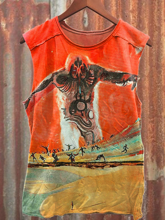 Vintage Graffiti Art Print Casual Tank Top