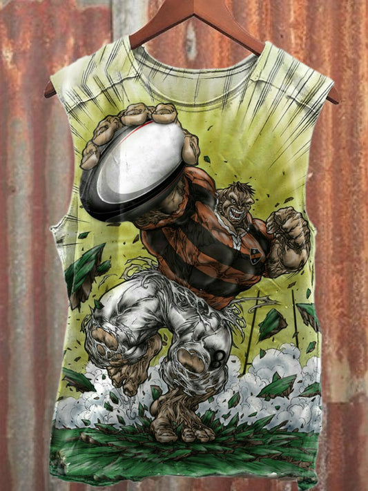 Retro Baseball Player Art Print Leisure Tank Top