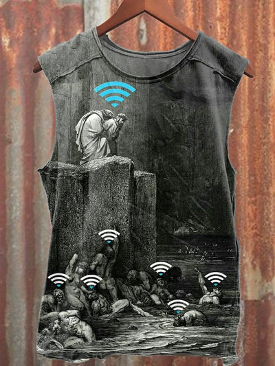 Vintage Graffiti Art Print Casual Tank Top
