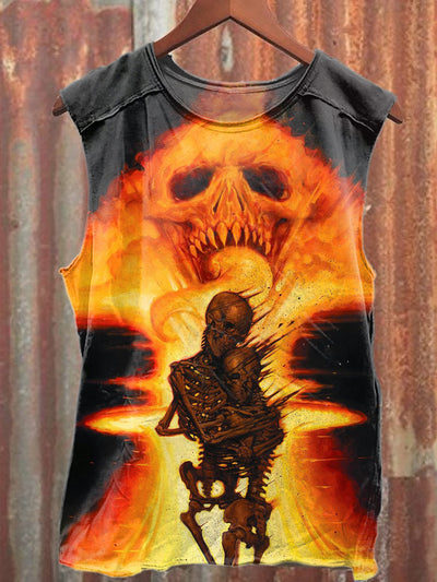 Vintage Graffiti Illustration Art Print Casual Tank Top