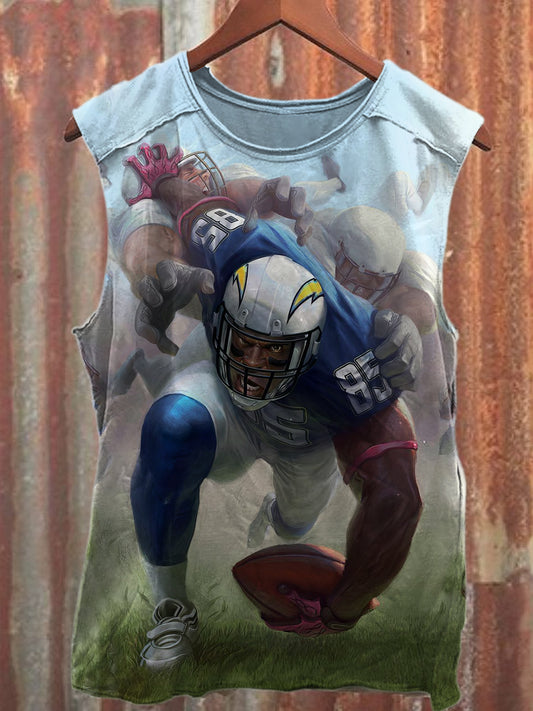 Retro Baseball Player Art Print Leisure Tank Top