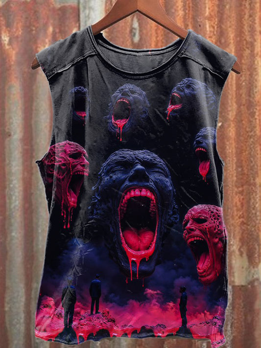 Vintage Graffiti Art Print Casual Tank Top