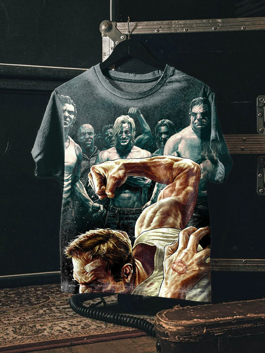 Vintage Boxing Club Art Print Casual Cotton T-Shirt