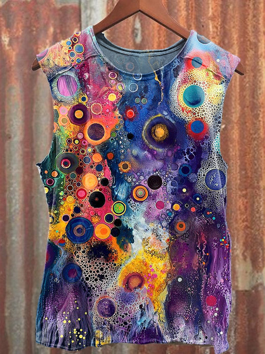 Men's Casual Color Abstract Printed Tank Top