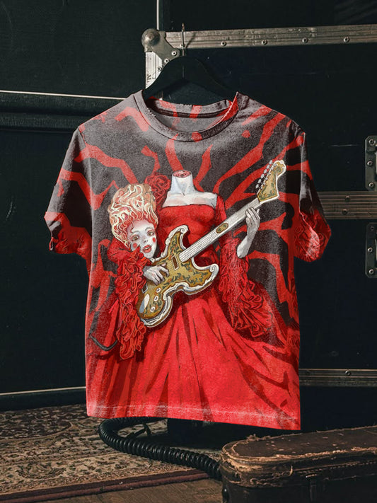 Retro Graffiti Art Print Casual Cotton T-shirt