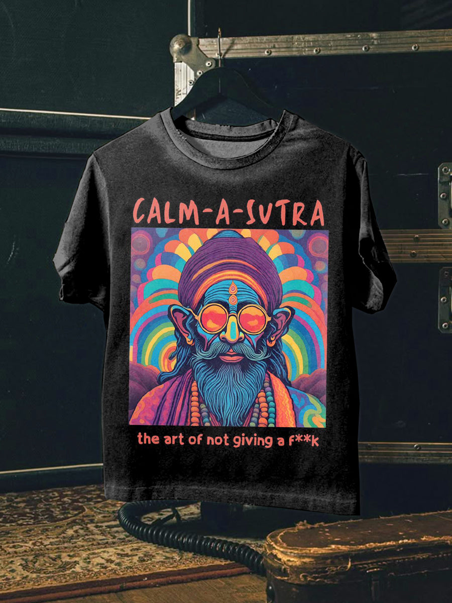 Retro Graffiti Art Print Casual Cotton T-shirt