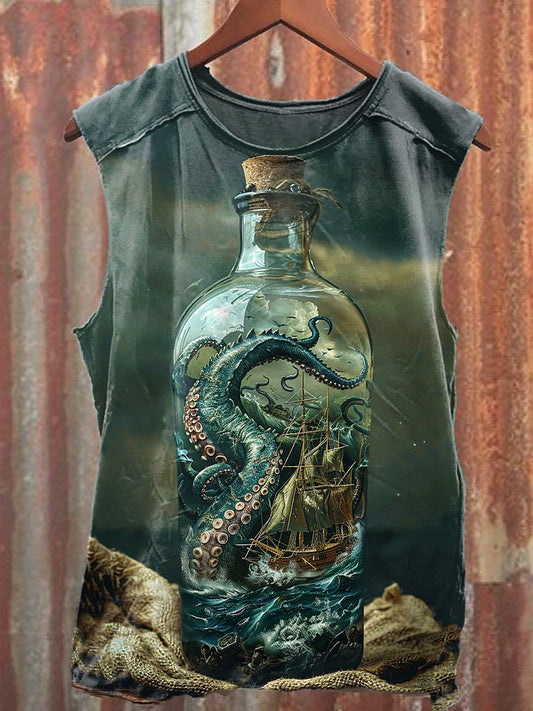 Men's Casual Drift Bottle Printed Tank Top