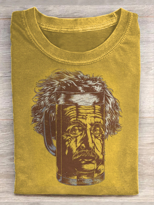 Funny Beer Illustration Art Print Casual T-Shirt