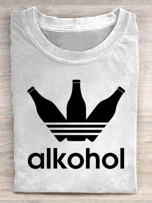 Retro Logo Illustration Art Print Casual T-Shirt