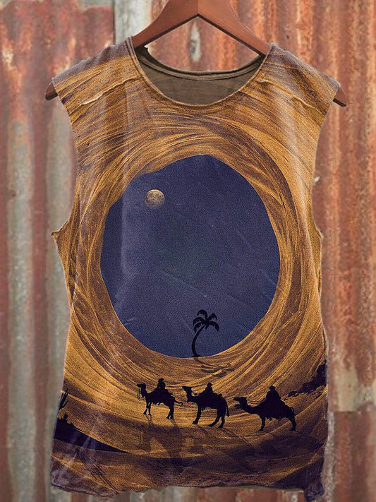 Men's Casual Eye Of The Desert Printed Tank Top