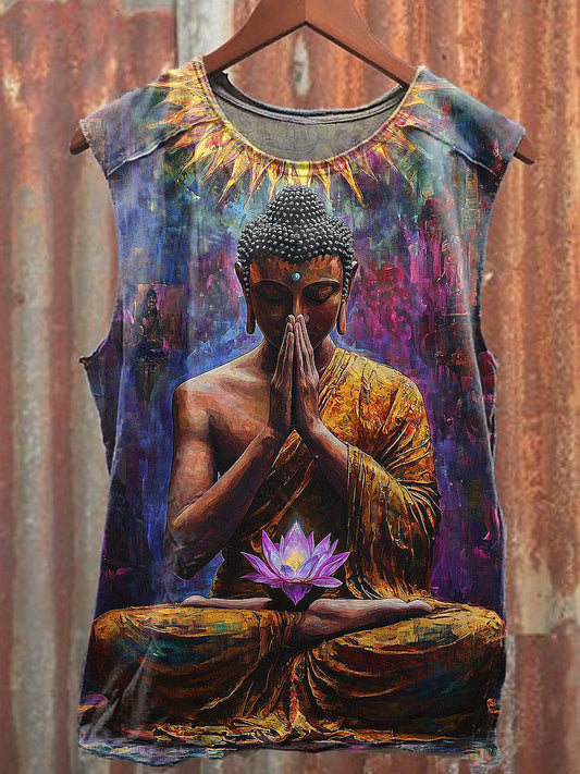 Men's Casual Buddhism Printed Tank Top