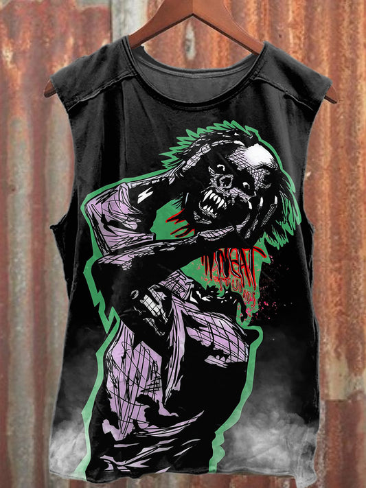 Graffiti Illustration Art Print Casual Cotton Tank Top
