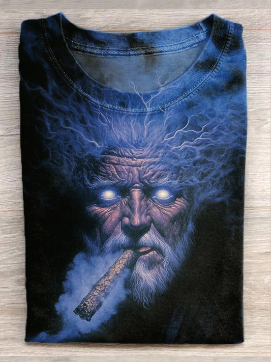 Retro Illustration Art Print Casual T-Shirt
