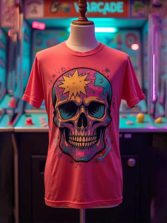 Vintage Skull Print Casual Loose T-Shirt