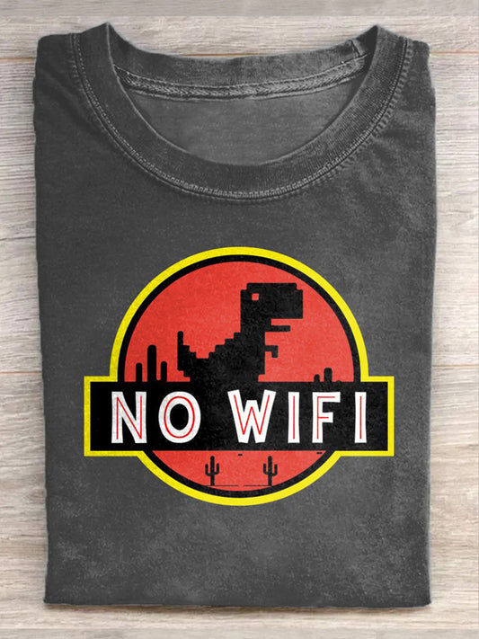 Retro Illustration Print Casual Loose T-Shirt