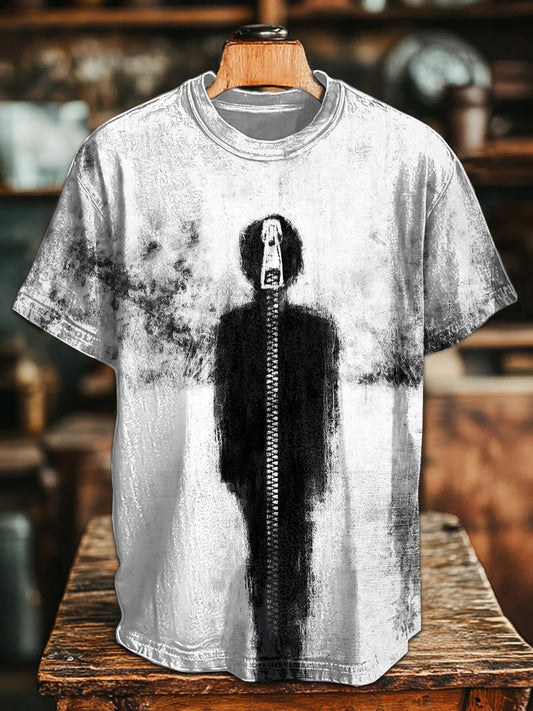 Retro Illustration Casual Loose Short Sleeve T-Shirt