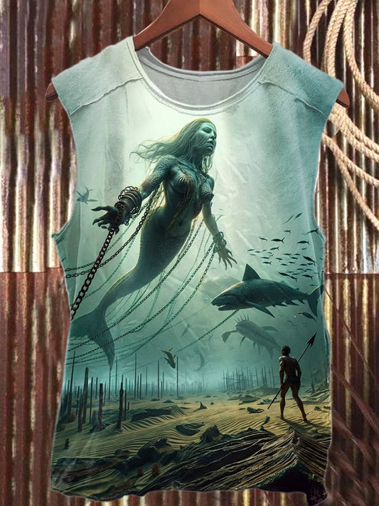 Underwater World Illustration Casual Loose Tank Top
