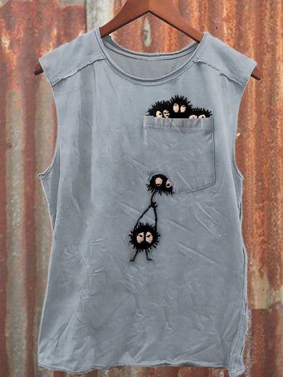 Retro Fun Printed Casual Tank Top