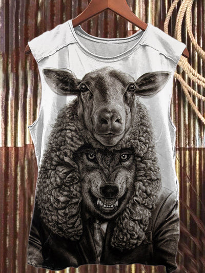 Retro Fun Printed Casual Tank Top