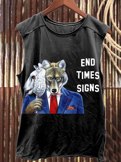 Retro Fun Printed Casual Tank Top