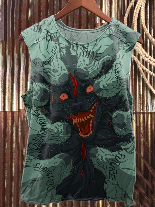 Retro Fun Printed Casual Tank Top