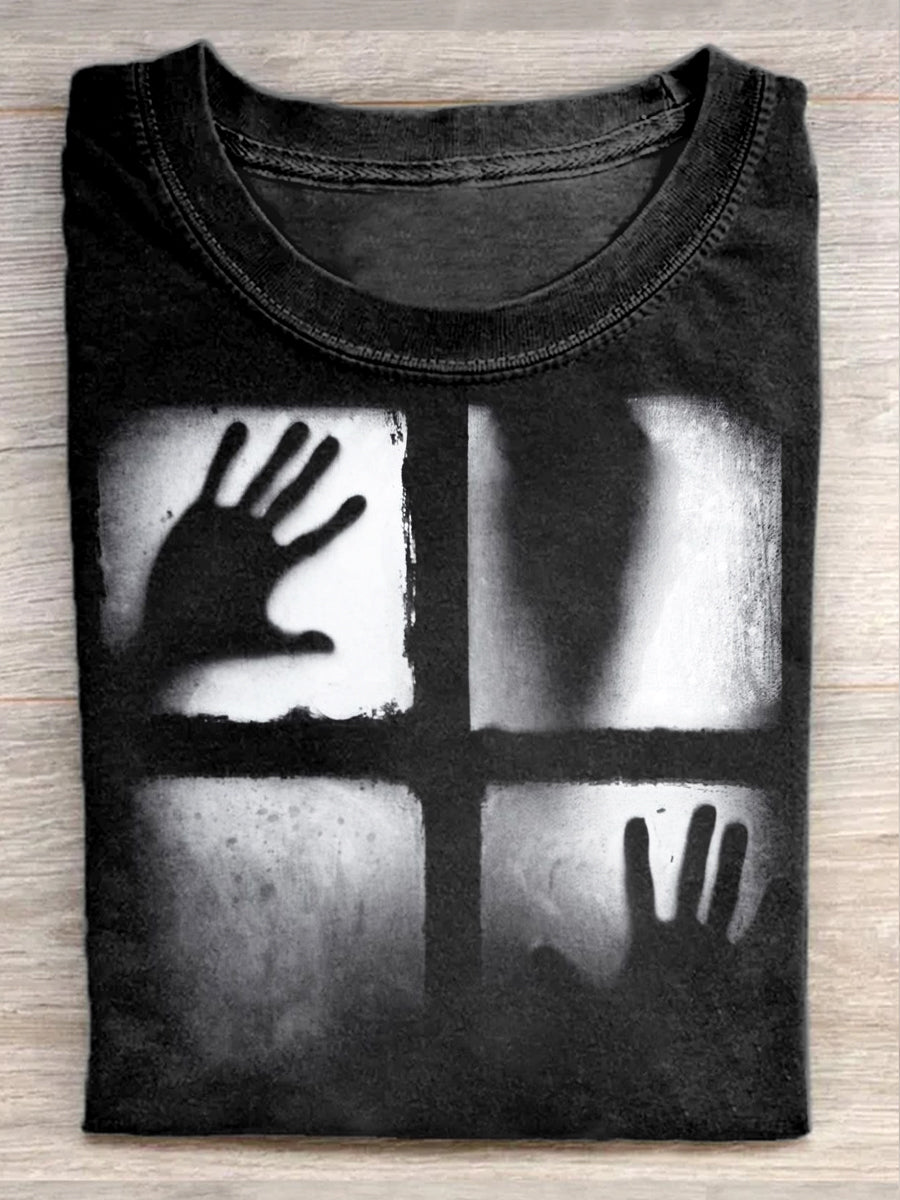 Thriller Shadow Print Casual Loose T-Shirt