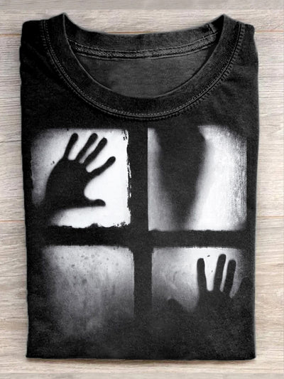Thriller Shadow Print Casual Loose T-Shirt