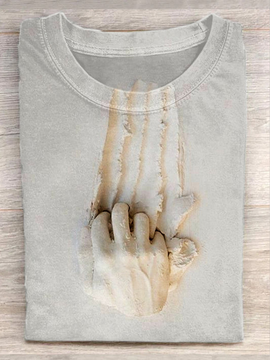 Retro Sculpture Printed Casual Loose T-Shirt