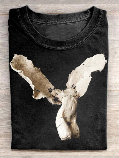 Retro Sculpture Printed Casual Loose T-Shirt