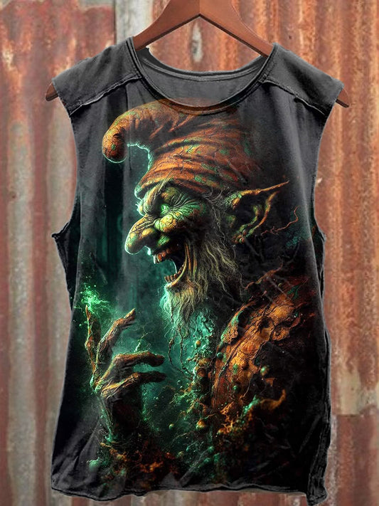 Retro Magician Art Print Casual Cotton Tank Top