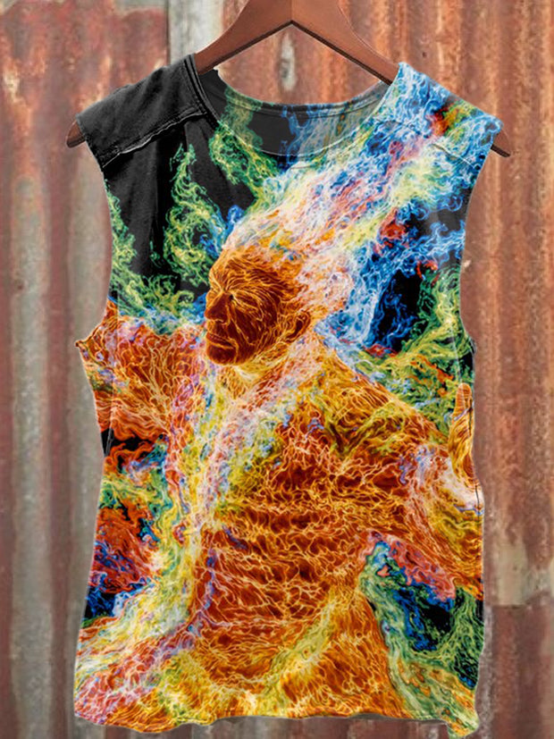 Retro Fantasy World Art Print Casual Cotton Tank Top