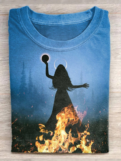 Vintage May Day Festival Celebration Art Print Cotton T-Shirt