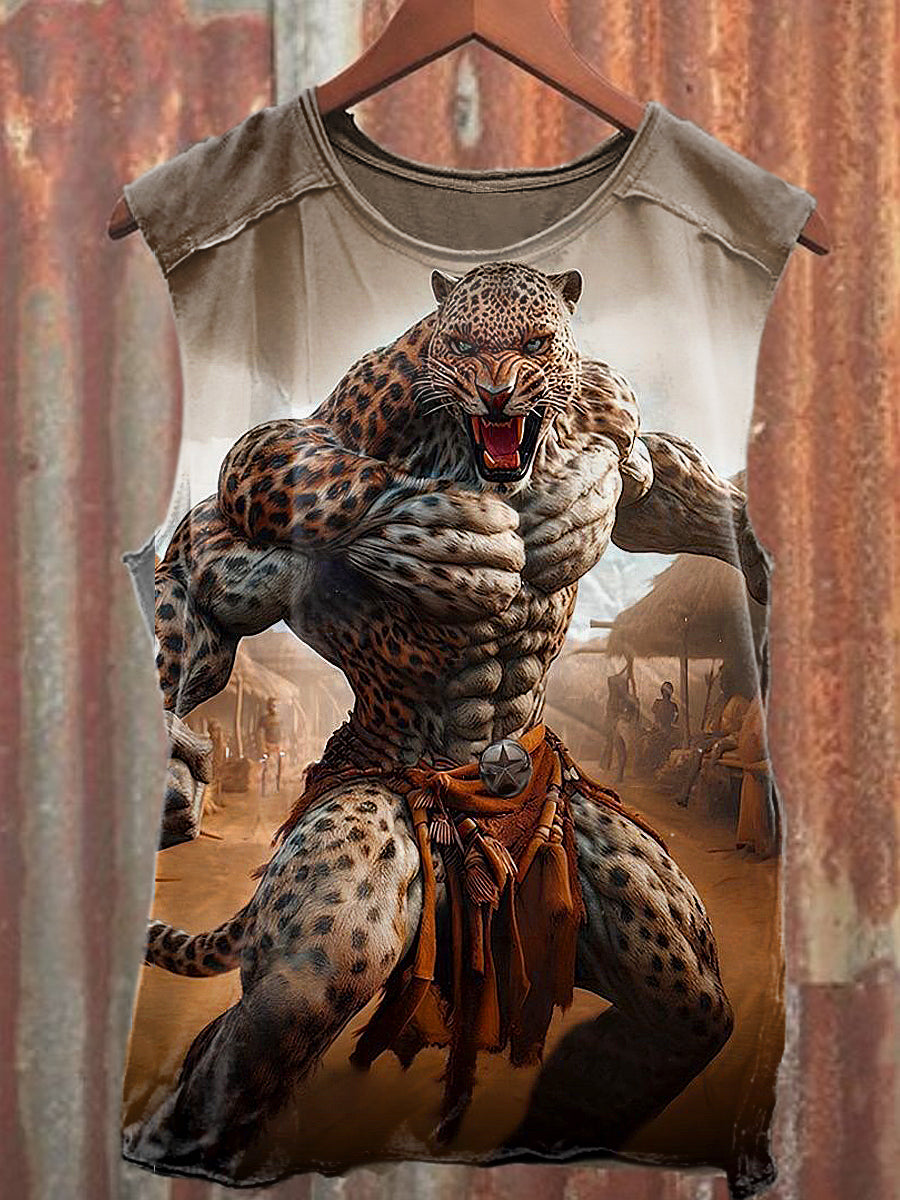 Men's Casual Leopard Printed Tank Top