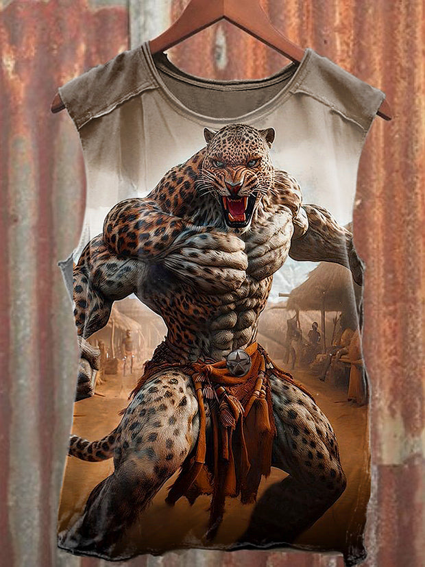 Men's Casual Leopard Printed Tank Top