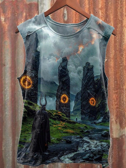 Retro Demon Passage Art Print Casual Tank Top