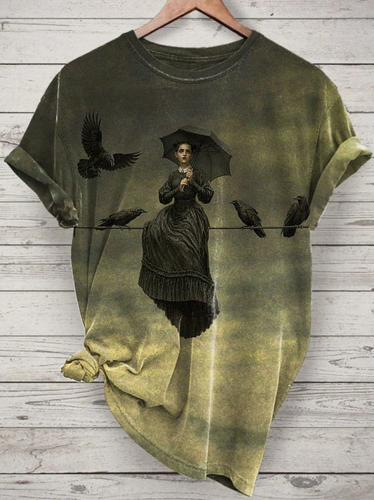 Witch Printed Vintage Fashion Loose Short Sleeve T-Shirt