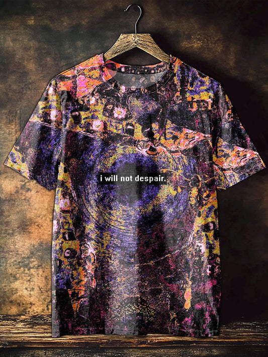 Retro Graffiti Oil Painting Art Print Cotton T-Shirt