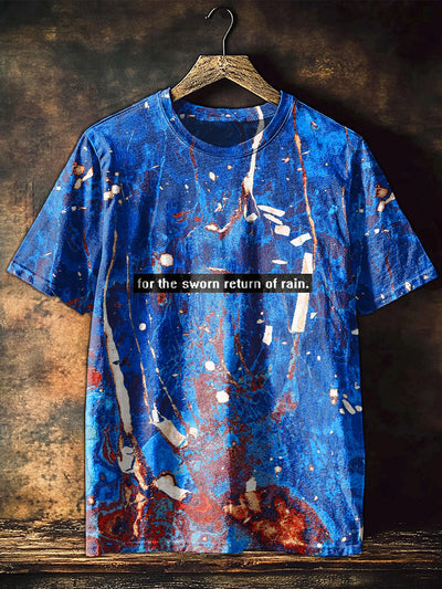 Retro Graffiti Oil Painting Art Print Cotton T-Shirt