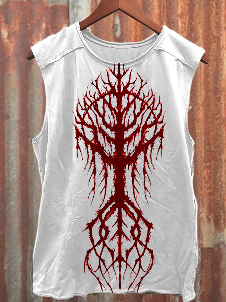 Retro Symbol Art Print Casual Cotton Tank Top