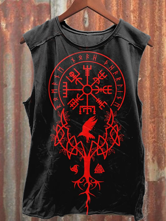 Retro Symbol Art Print Casual Cotton Tank Top