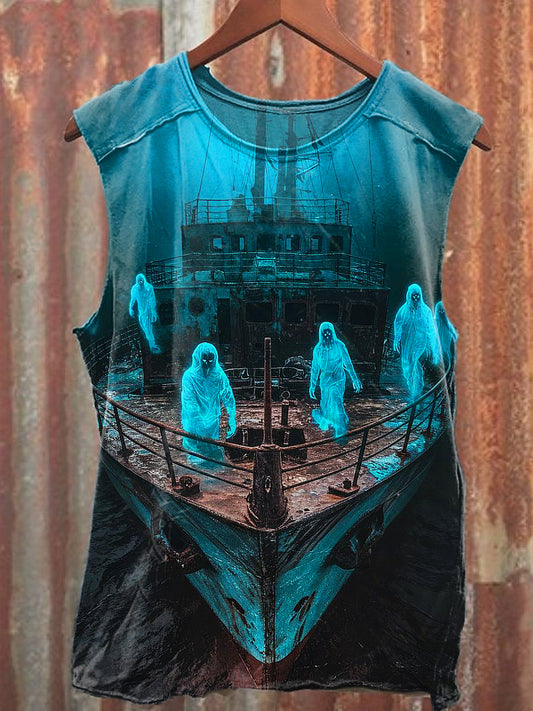 Men's Casual Ghost Printed Tank Top