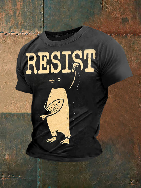 Men's Retro Illustration Casual T-shirt