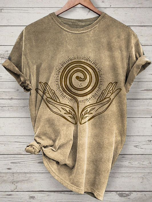 Ethnic Origin Printed Vintage Fashion Loose Short Sleeve T-Shirt