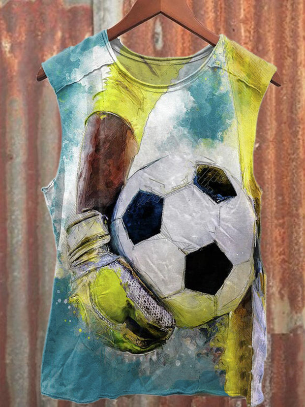 Football Graffiti Illustration Art Print Casual Cotton Tank Top