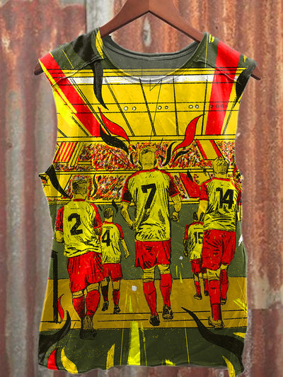 Football Graffiti Illustration Art Print Casual Cotton Tank Top