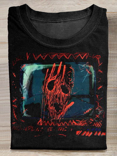 Thriller Shadow Print Casual Loose T-Shirt