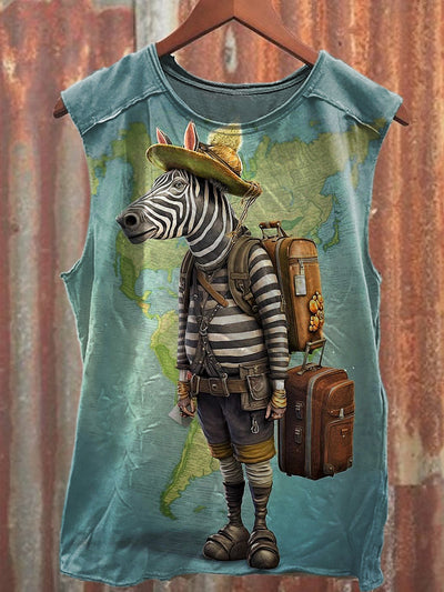 Men's Casual Zebra Printed Tank Top