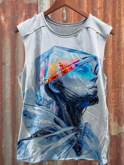 Men's Casual AI Art Printed Tank Top